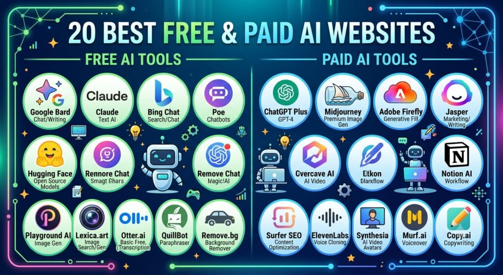 The 20 Best Free & Paid AI Websites in 2026